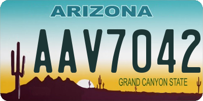 AZ license plate AAV7042