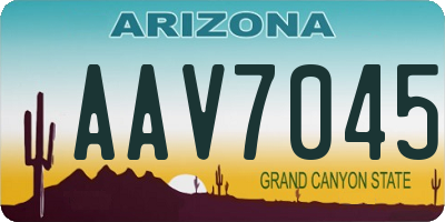 AZ license plate AAV7045