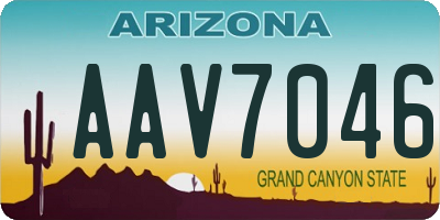AZ license plate AAV7046