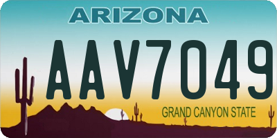 AZ license plate AAV7049