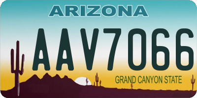 AZ license plate AAV7066