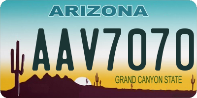 AZ license plate AAV7070