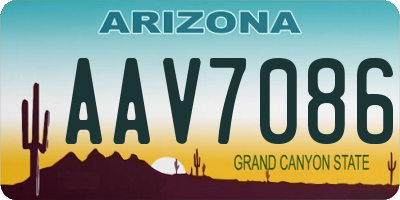 AZ license plate AAV7086