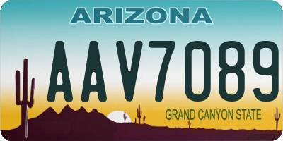 AZ license plate AAV7089