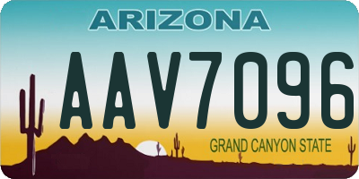 AZ license plate AAV7096