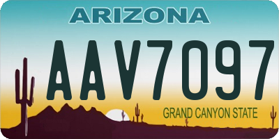 AZ license plate AAV7097