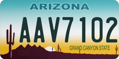 AZ license plate AAV7102