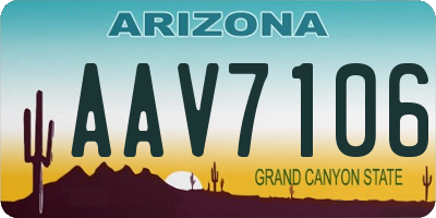 AZ license plate AAV7106