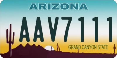 AZ license plate AAV7111