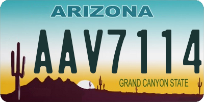 AZ license plate AAV7114