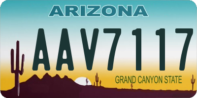 AZ license plate AAV7117