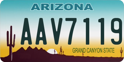 AZ license plate AAV7119
