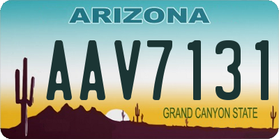 AZ license plate AAV7131