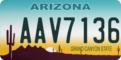 AZ license plate AAV7136