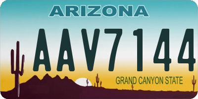 AZ license plate AAV7144