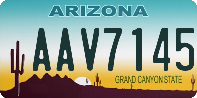 AZ license plate AAV7145