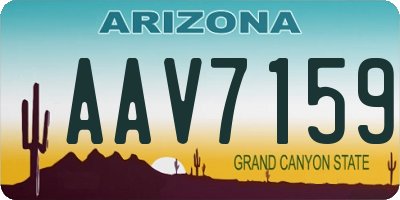 AZ license plate AAV7159
