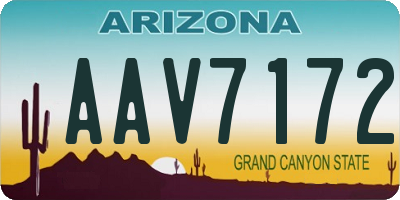 AZ license plate AAV7172