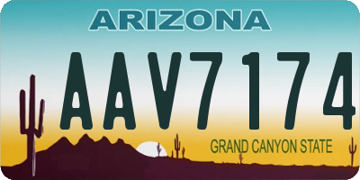 AZ license plate AAV7174