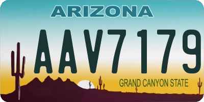 AZ license plate AAV7179