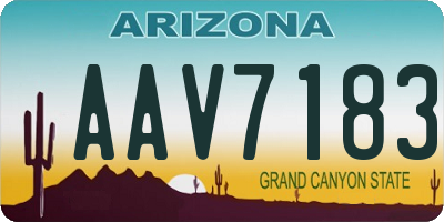 AZ license plate AAV7183