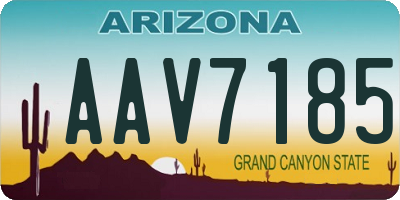 AZ license plate AAV7185