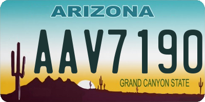 AZ license plate AAV7190