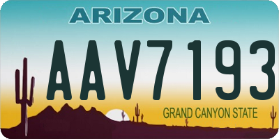 AZ license plate AAV7193