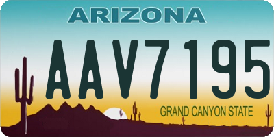 AZ license plate AAV7195