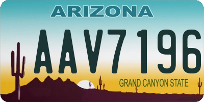 AZ license plate AAV7196