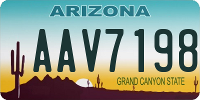 AZ license plate AAV7198