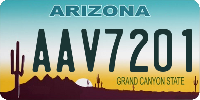 AZ license plate AAV7201