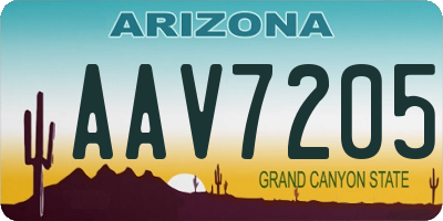AZ license plate AAV7205