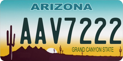 AZ license plate AAV7222