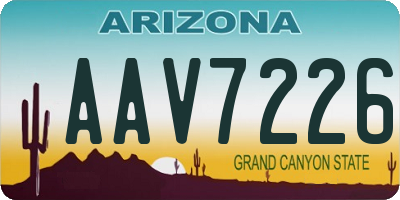 AZ license plate AAV7226