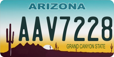 AZ license plate AAV7228