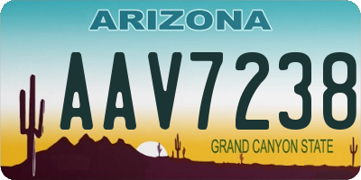 AZ license plate AAV7238