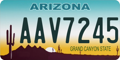AZ license plate AAV7245