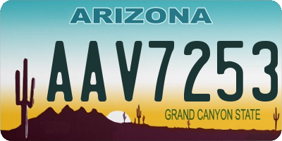 AZ license plate AAV7253