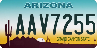 AZ license plate AAV7255