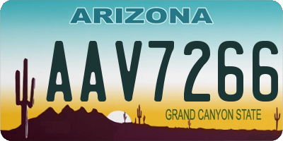 AZ license plate AAV7266