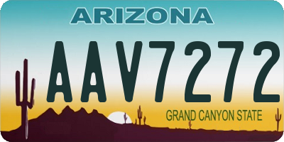 AZ license plate AAV7272