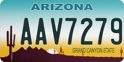 AZ license plate AAV7279