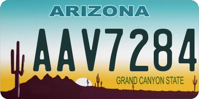 AZ license plate AAV7284
