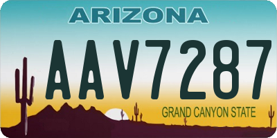 AZ license plate AAV7287