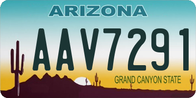 AZ license plate AAV7291