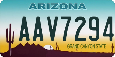 AZ license plate AAV7294