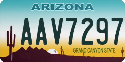 AZ license plate AAV7297