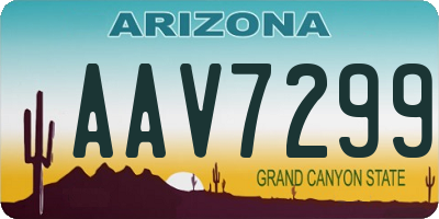 AZ license plate AAV7299