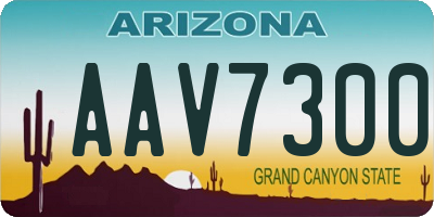 AZ license plate AAV7300